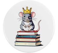Azeeda 'Rat King with Books' Button Badge - 77mm (BB00172423)