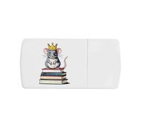 Azeeda 'Rat King with Books' Pill Box with Tablet Splitter (PI00044713)