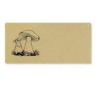 Azeeda 'Rat & Mushroom' Large Wooden Wall Plaque/Door Sign (DP00077682)