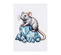 Azeeda 'Rat on Crystal Cluster' Temporary Tattoo - A6 (TO00105033)