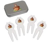 Azeeda 'Rat on Giant Acorn' Golf Divot Tool/Repair Fork Gift Set (GO00098029)