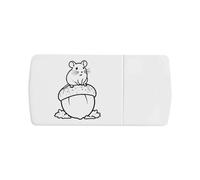 Azeeda 'Rat on Giant Acorn' Pill Box with Tablet Splitter (PI00044693)