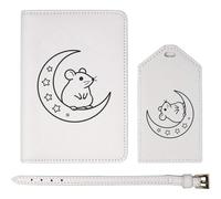 Azeeda 'Rat on Moon' Passport Travel Set - White (PA00044581)