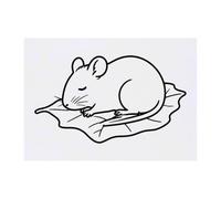 Azeeda 'Rat Sleeping on Leaf' Temporary Tattoo - A6 (TO00104993)