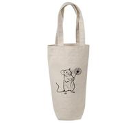 Azeeda 'Rat with Dandelion' Wine Bottle Bag - Natural (BL00051285)