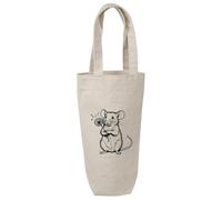Azeeda 'Rat with Dandelion' Wine Bottle Bag - Natural (BL00051286)