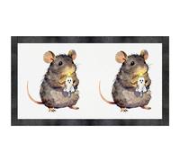 Azeeda 'Rat with Ghost Candle' Pet Feeding Mat (PM00039255)