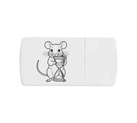 Azeeda 'Rat with Hourglass' Pill Box with Tablet Splitter (PI00044362)