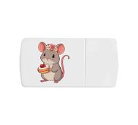 Azeeda 'Rat with Strawberry Cake' Pill Box with Tablet Splitter (PI00044697)