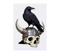 Azeeda 'Raven on Viking Skull' Temporary Tattoo - A6 (TO00099259)