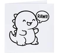 Azeeda 'Rawr Cute Dinosaur' Blank Greeting Card (GC00084075)
