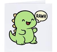 Azeeda 'Rawr Cute Dinosaur' Blank Greeting Card (GC00084077)