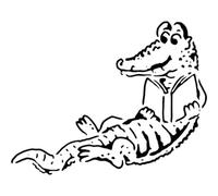 Azeeda 'Reading Crocodile' Wall Stencil - L (A4) (WS00005049)