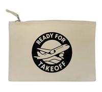 Azeeda 'Ready For Takeoff' Canvas Clutch Bag/Accessory Case (CL00046330)
