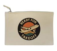 Azeeda 'Ready For Takeoff' Canvas Clutch Bag/Accessory Case (CL00046331)