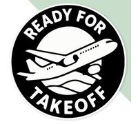 Azeeda 'Ready for Takeoff' Premium Vinyl Decal Sticker - Waterproof, Durable & Easy to Apply - Ideal for Cars, Windows, Bins and More - 720mm (XXL) (DW00172867)