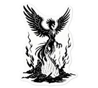 Azeeda 'Reborn Phoenix' Sticker - Clear, 10cm (DC00128745) | Waterproof Permanent Vinyl Decal for Cars, Windows and Bins