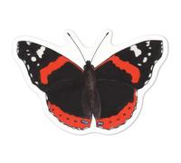 Azeeda 'Red Admiral Butterfly' White Premium Vinyl Decal Sticker - Waterproof, Durable & Easy to Apply - Ideal for Car Bumpers, Windows, Bins and More - Medium (100mm) (DW00028546)