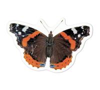 Azeeda 'Red Admiral Butterfly' White Premium Vinyl Decal Sticker - Waterproof, Durable & Easy to Apply - Ideal for Car Bumpers, Windows, Bins and More - Medium (100mm) (DW00097161)