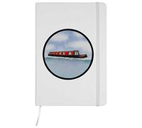Azeeda 'Red Canal Boat Motif' Ruled Notebook - White, A5 (NB00032092)