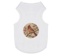 Azeeda 'Red Cardinal on Branch' Pet Dog/Cat T-Shirt, L (PT00144555)