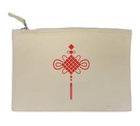 Azeeda 'Red Chinese Knotting' Canvas Clutch Bag/Accessory Case (CL00054643)