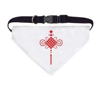 Azeeda 'Red Chinese Knotting' Pet Bandana - White, L (PD00085594)