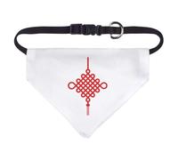 Azeeda 'Red Chinese Knotting' Pet Bandana - White, S (PD00085555)
