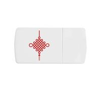 Azeeda 'Red Chinese Knotting' Pill Box with Tablet Splitter (PI00045059)