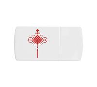 Azeeda 'Red Chinese Knotting' Pill Box with Tablet Splitter (PI00045078)