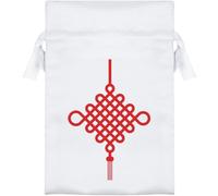 Azeeda 'Red Chinese Knotting' Satin Gift Bag - 15cm (SB00159692)