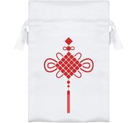 Azeeda 'Red Chinese Knotting' Satin Gift Bag - 15cm (SB00159768)