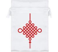 Azeeda 'Red Chinese Knotting' Satin Gift Bag - 18cm (SB00159693)