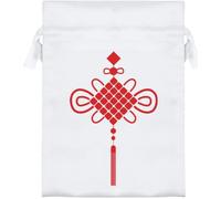 Azeeda 'Red Chinese Knotting' Satin Gift Bag - 18cm (SB00159769)