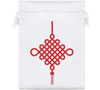 Azeeda 'Red Chinese Knotting' Satin Gift Bag - 20cm (SB00159694)