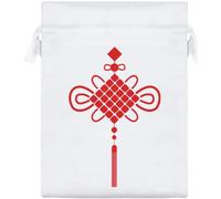 Azeeda 'Red Chinese Knotting' Satin Gift Bag - 20cm (SB00159770)