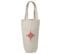 Azeeda 'Red Chinese Knotting' Wine Bottle Bag - Natural (BL00051622)