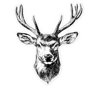 Azeeda 'Red Deer Stag' Clear Premium Vinyl Decal Stickers - Waterproof, Durable & Easy to Apply - for Car Bumpers, Windows, Bins & More - Large (210mm) (DC00135378)