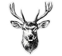 Azeeda 'Red Deer Stag' Sticker - Clear, 72cm (DC00159894) | Waterproof Permanent Vinyl Decal for Cars, Windows and Bins