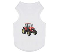 Azeeda 'Red Farming Tractor' Pet Dog/Cat T-Shirt, L (PT00178295)