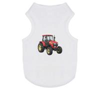 Azeeda 'Red Farming Tractor' Pet Dog/Cat T-Shirt, S (PT00178293)