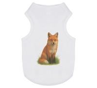 Azeeda 'Red Fox Sitting In A Meadow Of Grass' Pet Dog/Cat T-Shirt, L (PT00165079)