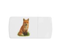 Azeeda 'Red Fox Sitting in A Meadow of Grass' Pill Box with Tablet Splitter (PI00037670)