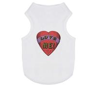 Azeeda 'Red Heart With 'Love Me!' Text' Pet Dog/Cat T-Shirt, S (PT00170417)