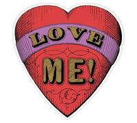 Azeeda 'Red Heart with 'Love Me!' Text' White Premium Vinyl Decal Sticker - Waterproof, Durable & Easy to Apply - for Car Bumpers, Windows, Bins & More - XL (460mm) (DW00178569)