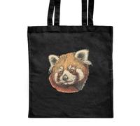 Azeeda 'Red Panda Portrait' Classic Black Tote Shopper Bag (ZB00027328)