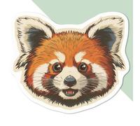 Azeeda 'Red Panda Portrait' White Premium Vinyl Decal Sticker - Waterproof, Durable & Easy to Apply - Ideal for Car Bumpers, Windows, Bins and More - Medium (100mm) (DW00137585)