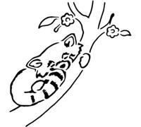 Azeeda 'Red Panda' Reusable Stencil - Durable Decorative Template for Painting and Spraying on Walls, Tiles, Wood, Fabric & Craft Projects - M (A5) (WS00004224)