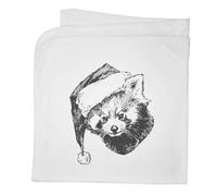 Azeeda 'Red Panda Wearing Santa Hat' Cotton Baby Blanket/Shawl (BY00050875)