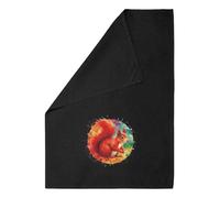 Azeeda 'Red Squirrel' Black Cotton Tea Towel/Dish Cloth (TW00057094)